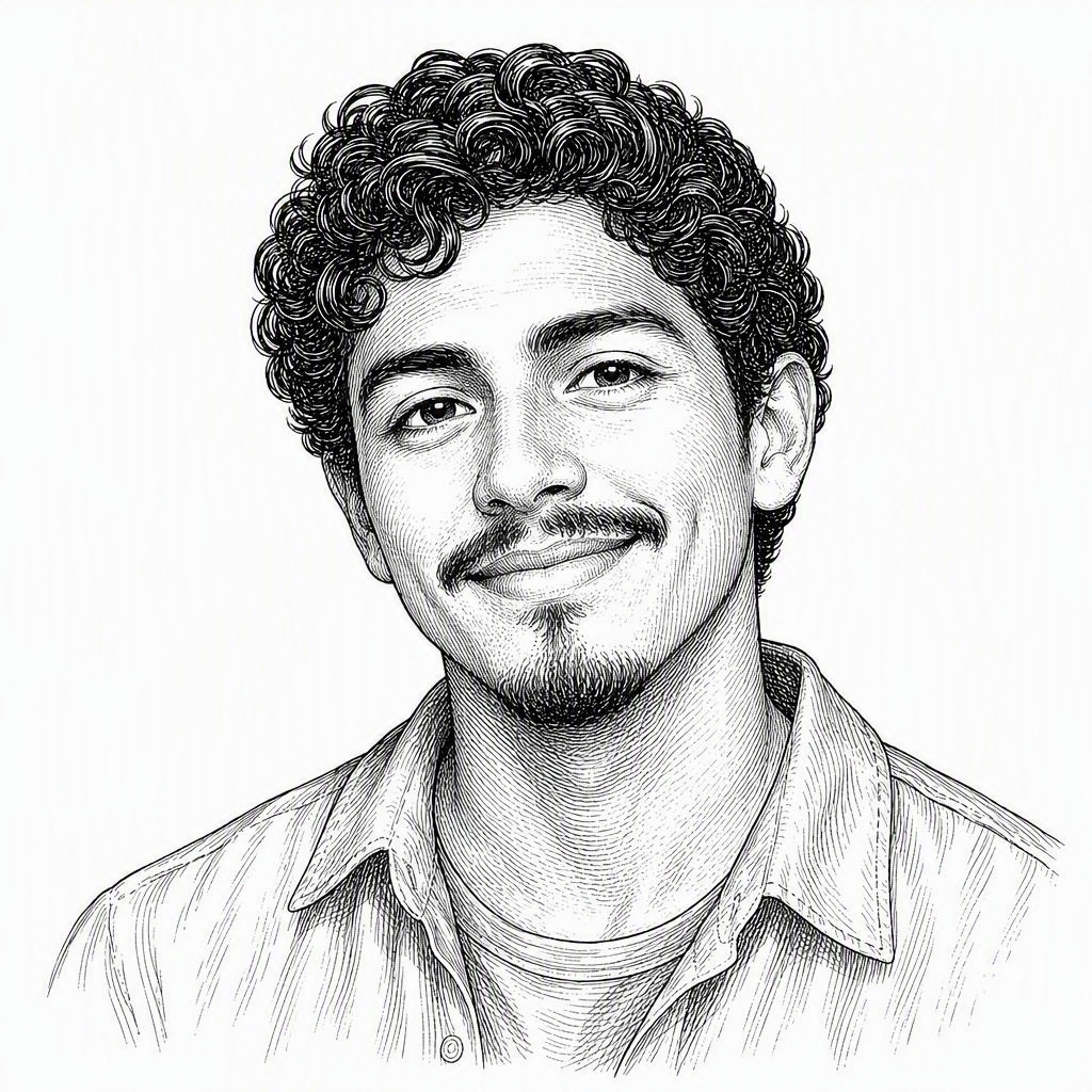 Illustrated portrait of Callum Reyes